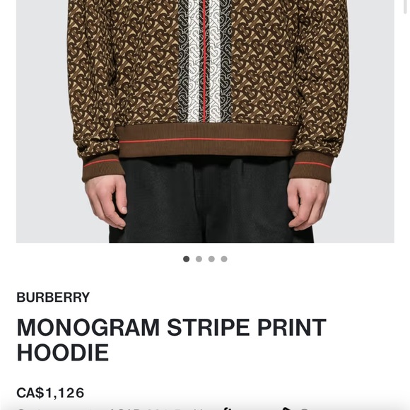 Burberry Brown Monogram Stripe Print Hoodie Size XS - Picture 13 of 13